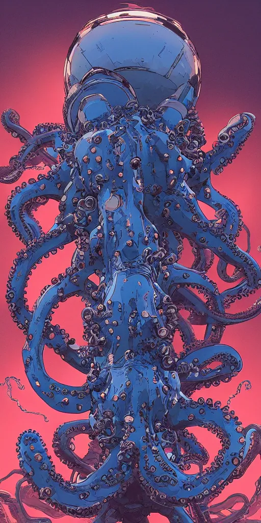 Prompt: robotic octopus, style of james jean and laurie greasley and greg rutkowski, dynamic composition, dramatic lighting, hyper - realistic, ultra detailed, 8 k