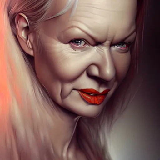 Image similar to a beautiful detailed 3 d matte portrait of tarja halonen, by artgerm, high details