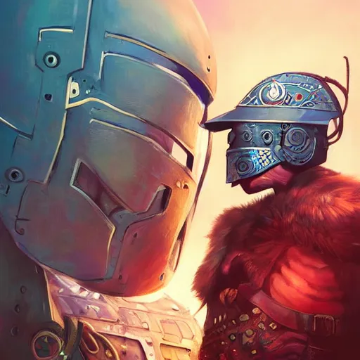 Image similar to cyberpunk viking helmet mask warrior goddess robot ninja fantasy, art gta 5 cover, official fanart behance hd artstation by jesper ejsing, by rhads, makoto shinkai and lois van baarle, ilya kuvshinov, ossdraws