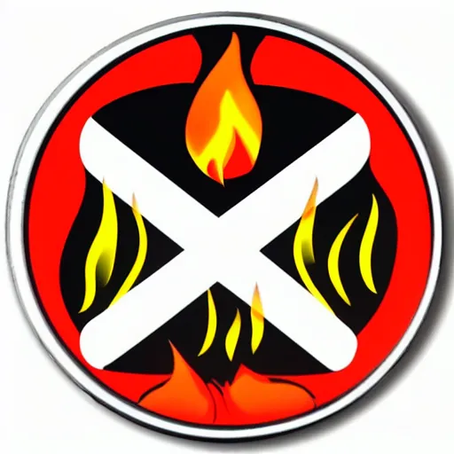 Image similar to a photo of a retro 1 9 6 0 s minimalistic clean fire flames warning label hard enamel pin, studio lighting, behance