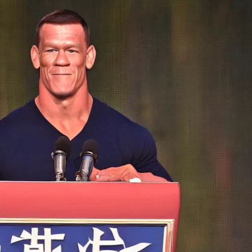 Image similar to john cena accepting responsibility for the chinese invasion of taiwan