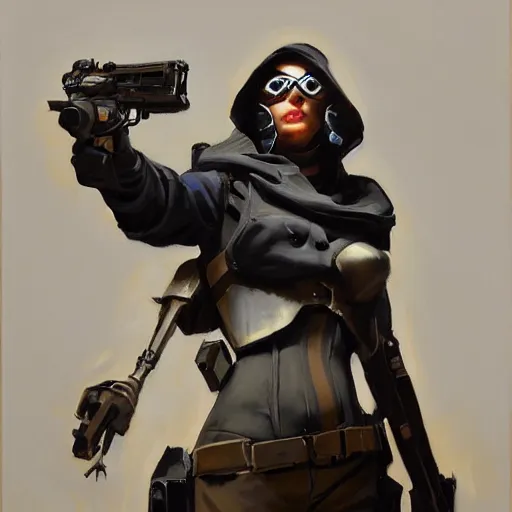 Image similar to greg manchess portrait painting of partially armored banksy as overwatch character, medium shot, asymmetrical, profile picture, organic painting, sunny day, matte painting, bold shapes, hard edges, street art, trending on artstation, by huang guangjian, gil elvgren, ruan jia, randy vargas, greg rutkowski