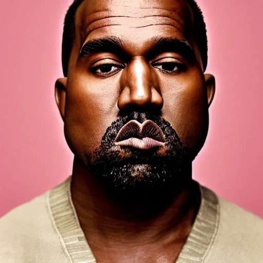 Image similar to the face of kanye west wearing yeezy clothing at 3 7 years old, portrait by julia cameron, chiaroscuro lighting, shallow depth of field, 8 0 mm, f 1. 8
