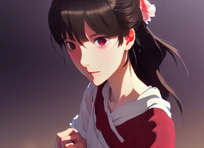 Prompt: a film still portrait of a very beautiful girl, finely detailed features, closeup at the faces, perfect art, at a market, night time,, gapmoe yandere grimdark, trending on pixiv fanbox, painted by greg rutkowski makoto shinkai takashi takeuchi studio ghibli, akihiko yoshida