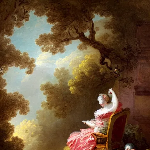 Image similar to fragonard painting in the style of where's waldo