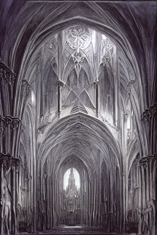 Prompt: Beautiful Astral Cathedral with Elaborate Architecture , foreboding cosmicsky by james gurney, Caspar David Friedrich,