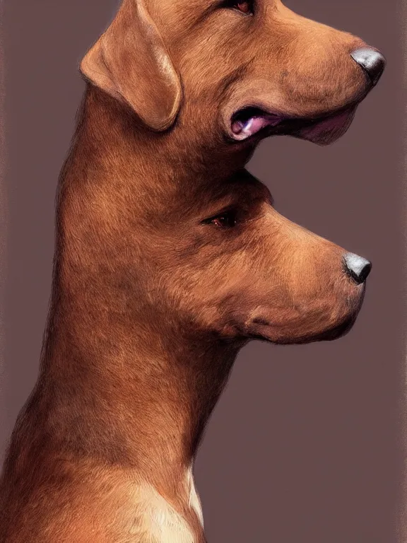 Prompt: a brown pitbull sonic oc, fursona, side view, oil painting, high resolution, by ilya kuvshinov, sonic oc, brown fur, furry, greg rutkowski and makoto shinkai