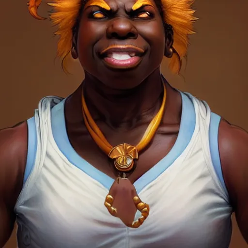 Prompt: leslie jones as dhalsim street fighter, 4 k, ultra realistic, detailed focused art by artgerm and greg rutkowski and alphonse mucha