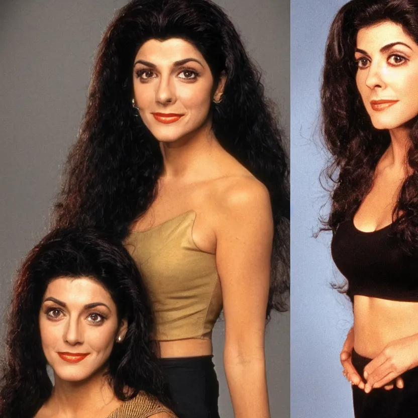 Prompt: 2 5 year old deanna troi from the first season of star trek the next generation, no double people