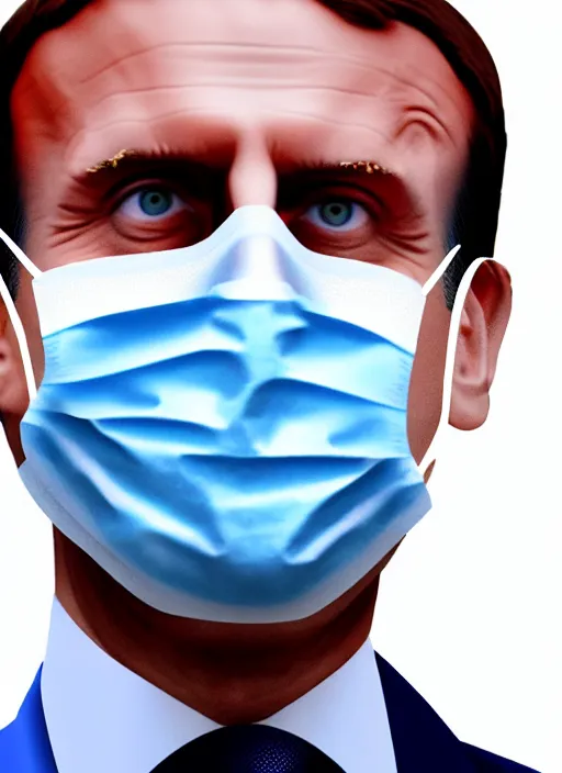 Image similar to french president emmanuel macron dressed as a surgeon, digital art