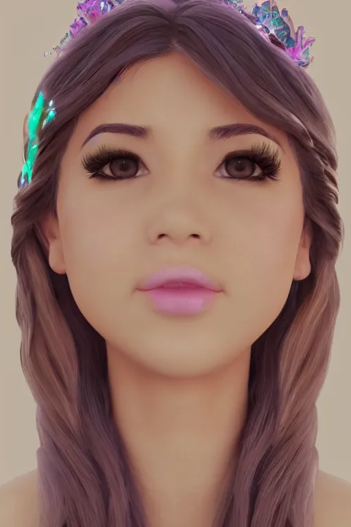 Prompt: pokimane in a mermaid outfit fantasy, highly detailed face, 8 k