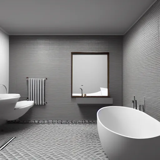 Image similar to isometric style bathroom, modern, 3 d render