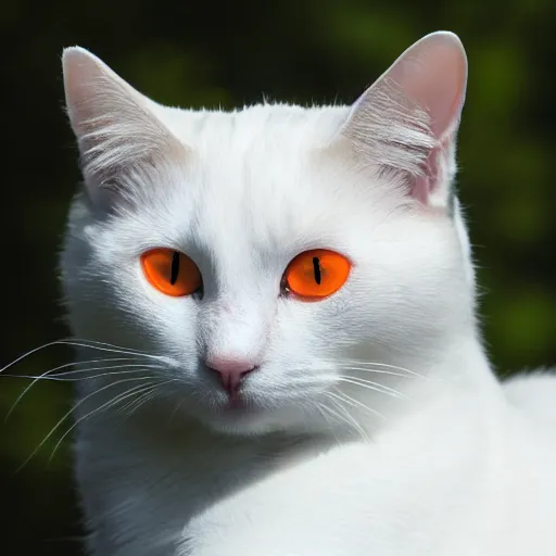 Image similar to a stupid white and orange cat.