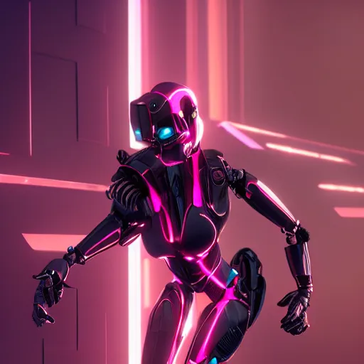Image similar to synthwave cyborg wasp, detailed face, sharp focus, synthwave art, aesthetic, octane render, raw, cinematic
