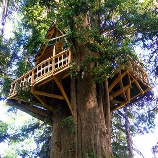 Image similar to majestic tree house