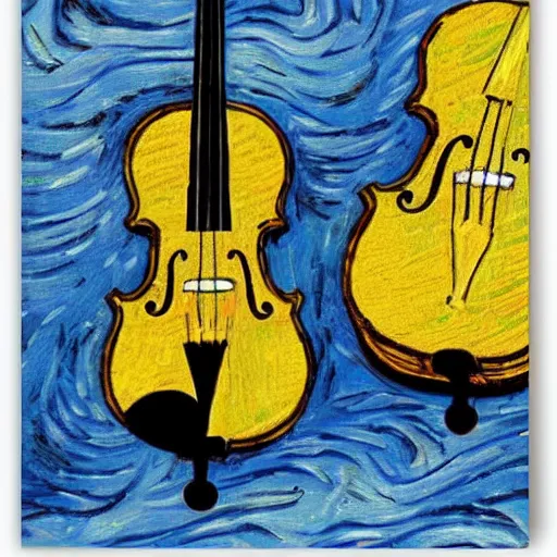 Image similar to a yellow violin as a van gogh painting