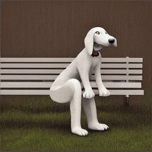 Prompt: “ a white bipedal dog playing the guitar, sitting at bench, photoreal, photo, realistic ”