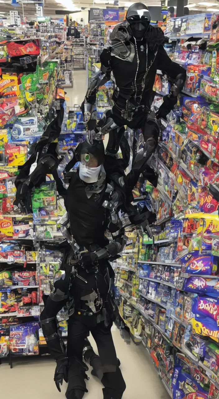 Image similar to cyborg ninja in walmart