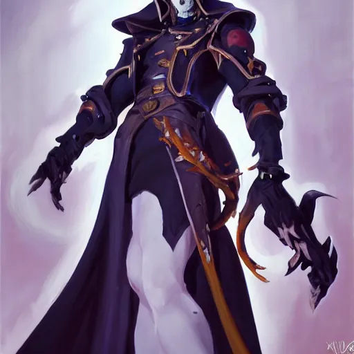 Image similar to greg manchess portrait painting of ainz ooal gown as overwatch character, medium shot, asymmetrical, profile picture, organic painting, sunny day, matte painting, bold shapes, hard edges, street art, trending on artstation, by huang guangjian and gil elvgren and sachin teng