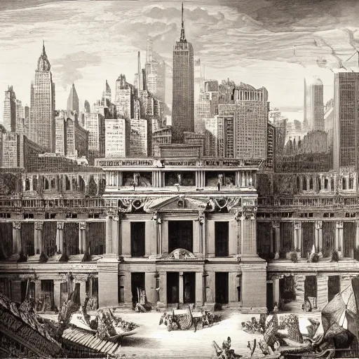 Prompt: nyc by giovanni battista piranesi