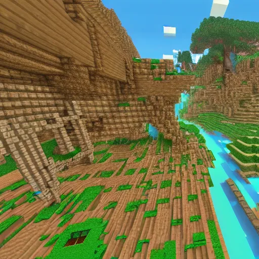 Image similar to overhead view of beautiful flat earth in style of morrowind minecraft, ultra detailed