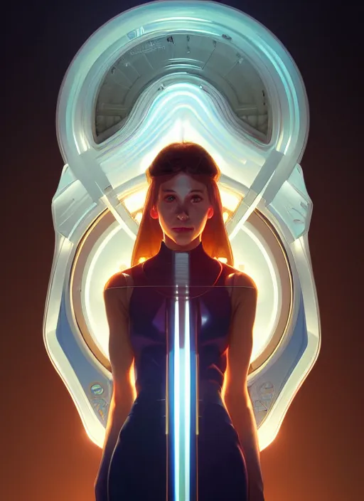 Image similar to symmetry!! portrait of female, chemisty, sci - fi, glowing lights!! intricate, elegant, highly detailed, digital painting, artstation, concept art, smooth, sharp focus, illustration, art by artgerm and greg rutkowski and alphonse mucha, 8 k