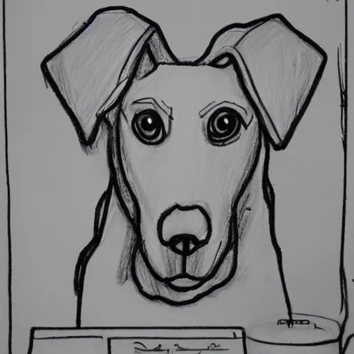 Image similar to a drawing of a dog by marjane satrapi