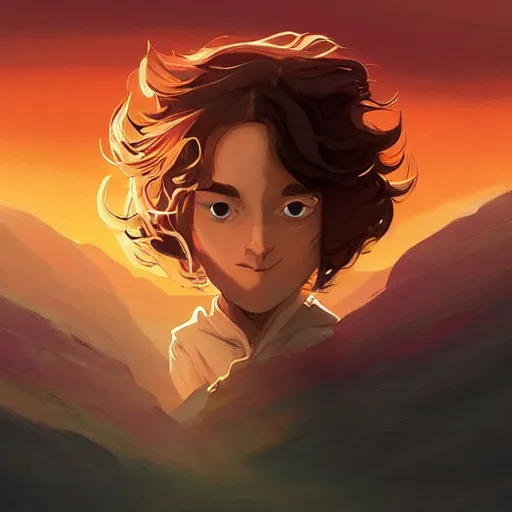 Image similar to face icon stylized minimalist the lord of the rings : the fellowship of the ring 2 0 0 1, loftis, cory behance hd by jesper ejsing, by rhads, makoto shinkai and lois van baarle, ilya kuvshinov, rossdraws global illumination