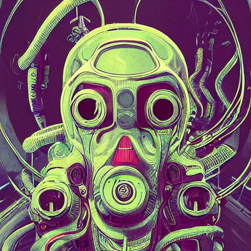 Image similar to portrait of a squid monster astronaut. full body portrait, intricate abstract. cyberpunk, intricate artwork. neon eyes, by Tooth Wu, wlop, beeple. octane render, trending on artstation, greg rutkowski very coherent symmetrical artwork. cinematic, hyper realism, high detail, octane render, 8k, minimalistic, hyperrealistic surrealism, award winning masterpiece with incredible details, a surreal vaporwave liminal space, highly detailed, trending on ArtStation