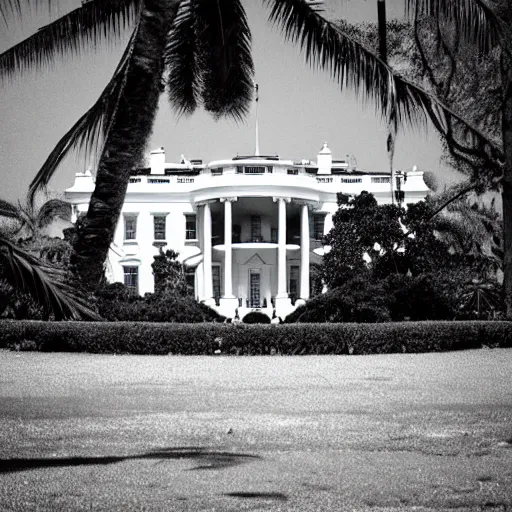 Prompt: hyperrealistic highdetailed abandoned white house by tadao ando in the tropical wood, palms, overgrown place, trees are in building and go through house, birds in the sky, mystic, melancholy, pinhole analogue photo quality, lomography, scratches on photo, noise effect, blur effect, 3 5 mm, monochrome