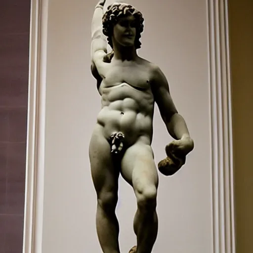 Image similar to plush toy of david by michelangelo