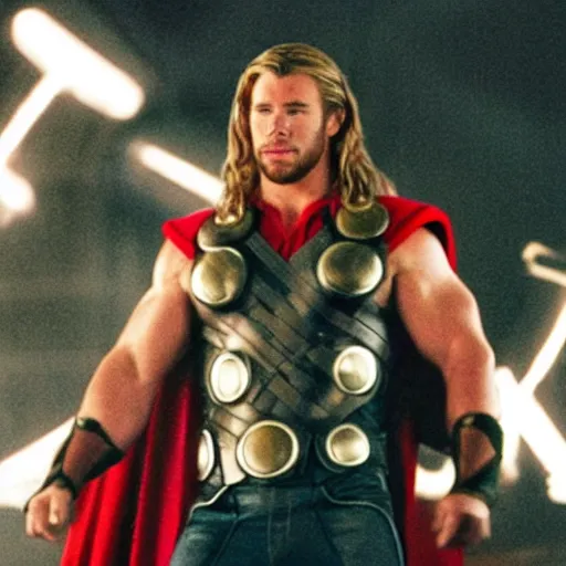 Image similar to john travolta as thor