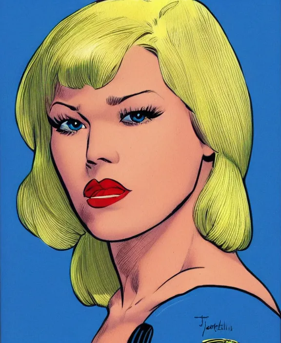 Image similar to a beautiful blonde girl by john romita sr.