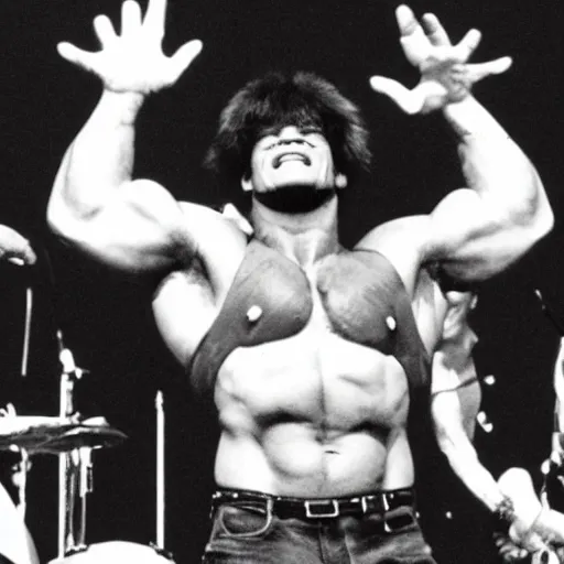 Image similar to hulk performing at woodstock