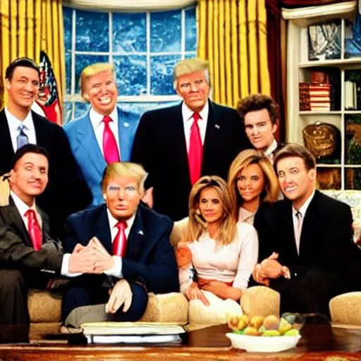 Prompt: donald trump in a 9 0 s sitcom