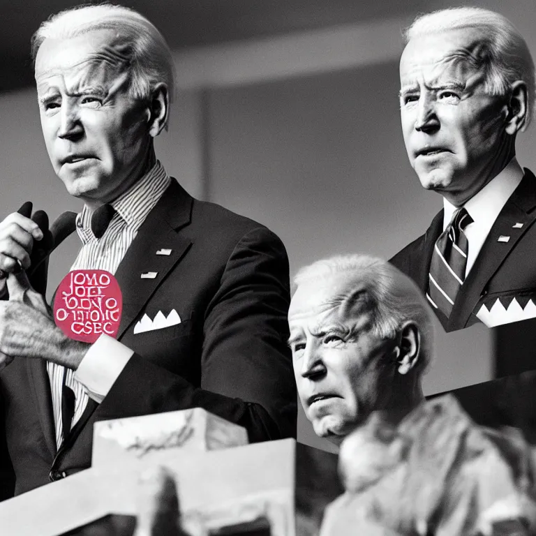 Prompt: joe biden sniffing boards of canada, album cover art, highly detailed