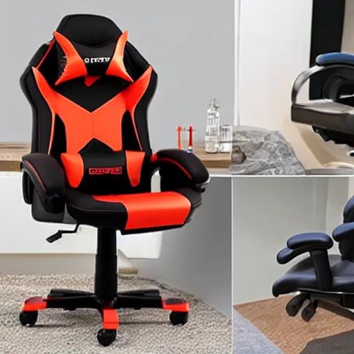 Prompt: gaming chair combined with a toilet