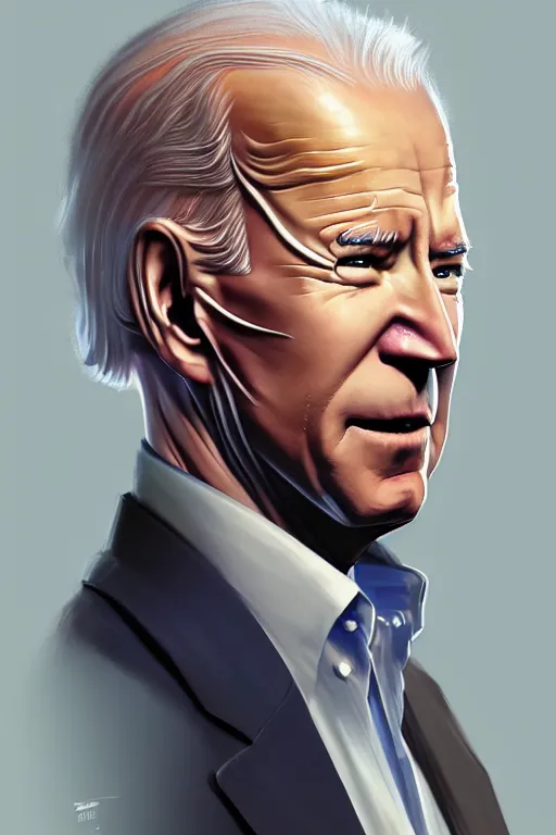 Image similar to joe biden, full face, anime, fantastic details, pixiv, hyperdetailed unreal engine, stanley artgerm lau, wlop, rossdraws, james jean marc, simonetti ruan jia and mandy jurgens and artgerm and sakimichan, illustration, digital art, concept art, manga cover