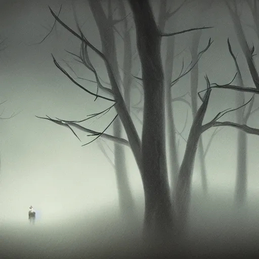 Prompt: Jakhar Dudaev, cinematic, detailed illustration, nature, fog, dark colors, unknown, confusing, 8k,