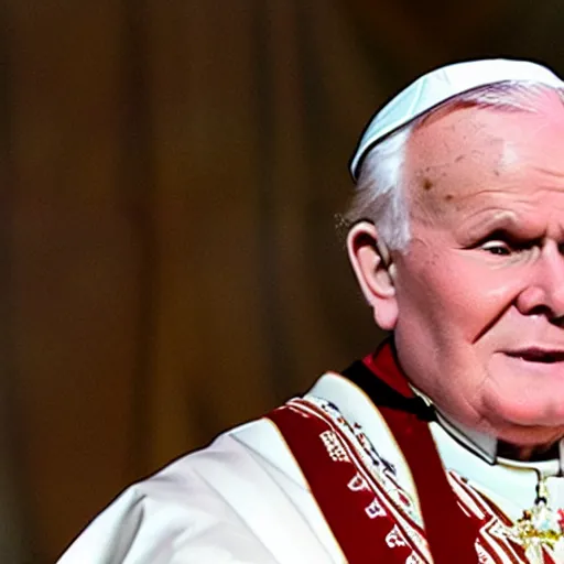 Prompt: john paul ii as animatronic in real life