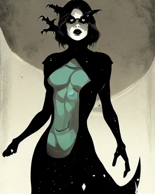 Prompt: rafael albuquerque comic art, peter mohrbacher, steve niles, artgerm, pretty mary elizabeth winstead witch, black dress, symmetrical eyes, long blonde hair