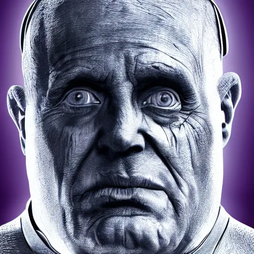 Image similar to pope thanos, portrait photo, realistic, highly detailed