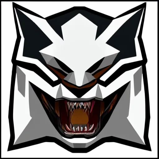 Image similar to a vector logo of rengar from league of legends, low poly,