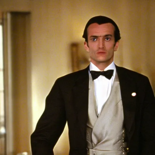 Prompt: French medieval king in American Psycho (1999)