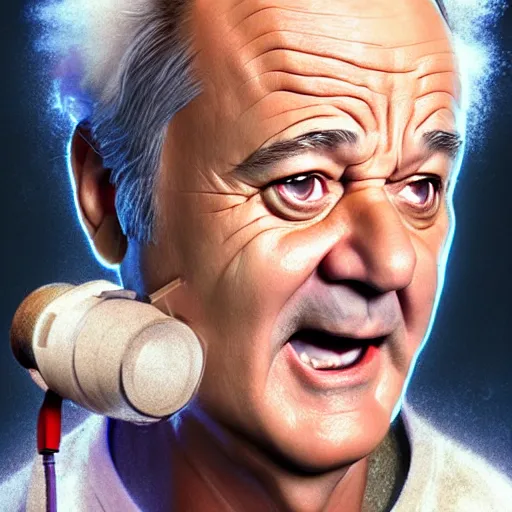 Image similar to hyperrealistic mixed media image of bill murray as peter venkman, stunning 3 d render inspired art by xiang duan and thomas eakes and greg rutkowski, perfect facial symmetry, hyper realistic texture, realistic, highly detailed attributes and atmosphere, dim volumetric cinematic lighting, 8 k octane detailed render, post - processing, masterpiece,