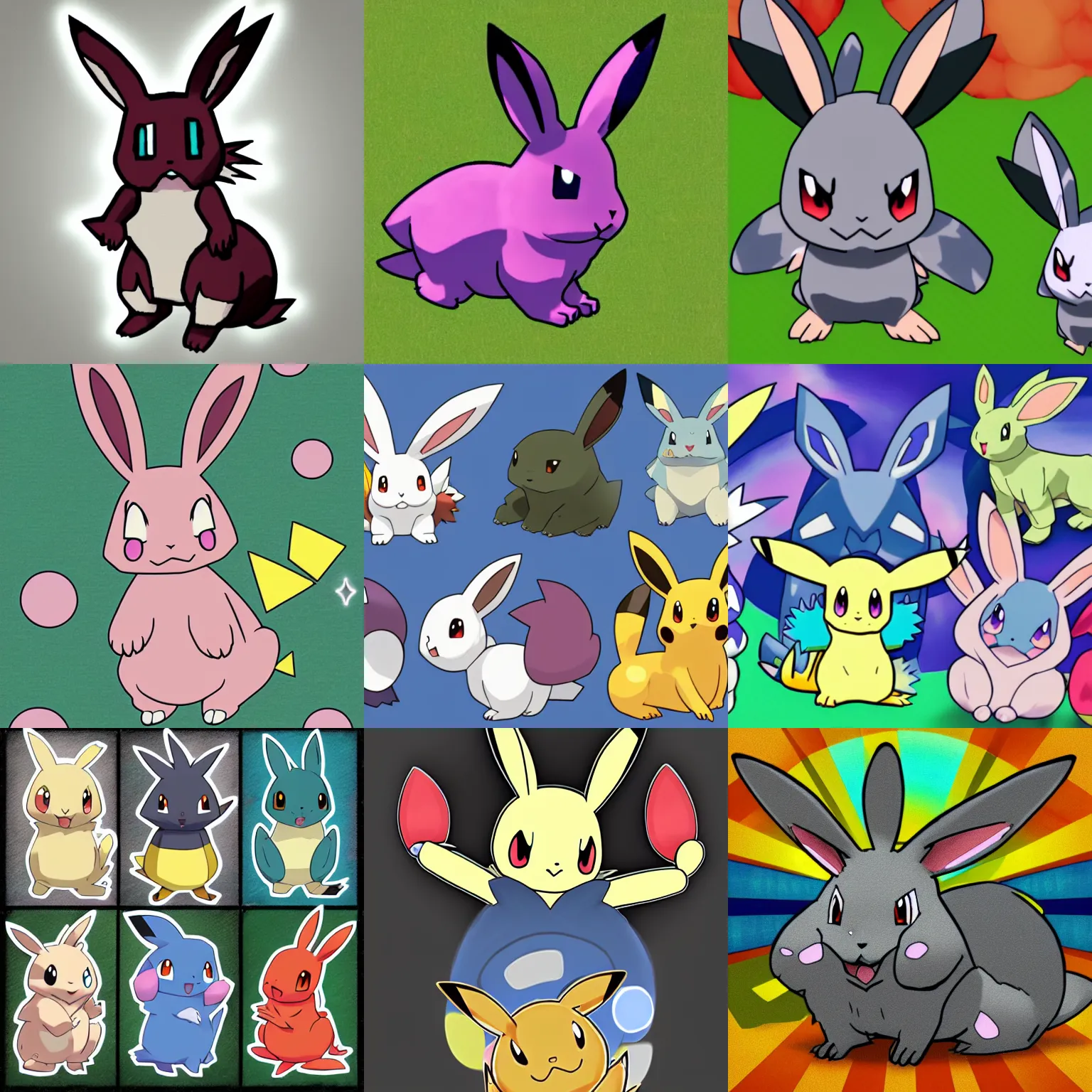 Prompt: Pokemon gen 3 rabbit