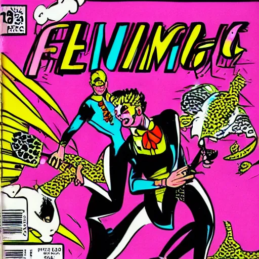 Image similar to flamingo comic book