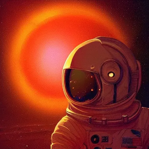 Prompt: an astronaut, recording in a music studio, [ floating ]!!, synthwave art style, illustrated by greg rutkowski and ashley mckenzie, trending on cgsociety, golden ratio!!!, centered!!!