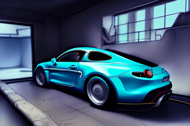 Image similar to an alpine a 1 1 0 : : stand alone complex, under repairs, maintenance : : by ilya kuvshinov, rossdraws, artgerm, sola digital arts, anti aliasing, raytracing : :