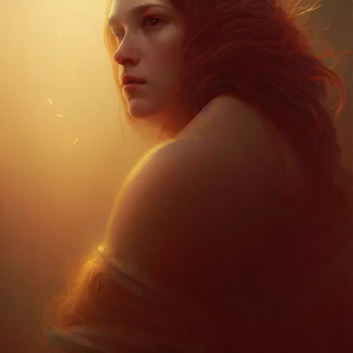 Image similar to riveting seductive oracle of delphi portrait, mysterious atmospheric lighting, painted, intricate, volumetric lighting, beautiful, rich deep colours masterpiece, golden hour, sharp focus, ultra detailed, by leesha hannigan, ross tran, thierry doizon, kai carpenter, ignacio fernandez rios